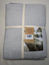 Simple & Opulence 100% Washed Linen Duvet Cover Set Queen 3 Pieces Light Grey