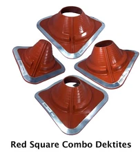 Dektite High Temperature Red Silicone Combo Pipe Flashing: Metal Roof Flashing