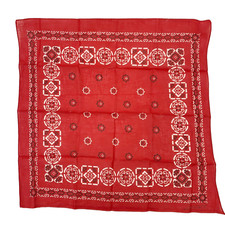 Vintage 15898 Western Paisley Color Fast Red Scarf Bandana 21" x 21" Union Made