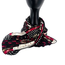 Mixed Print Crinkled Long Rectangular Fashion Scarf Wrap Boho Cottage core Artsy