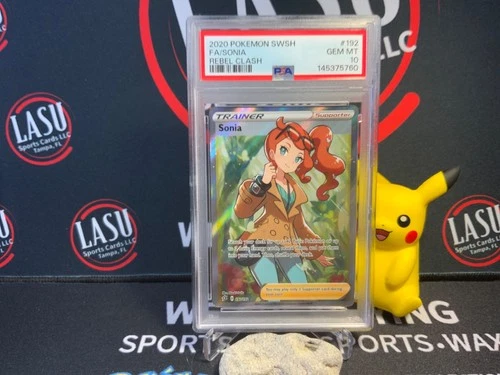 2020 Pokemon Sword & Shield Rebel Clash Fa Sonia #192 PSA 10