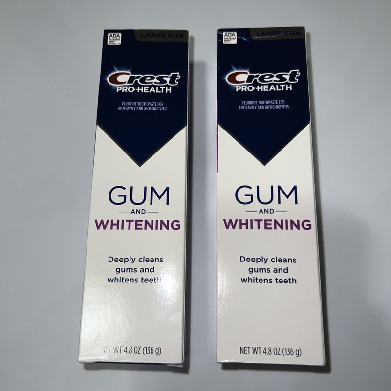 Crest Pro Health Gum and Whitening Toothpaste, two tubes, Expiration March 2028