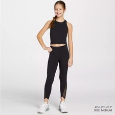 (C59) DSG Girls Momentum Shelf-Bra Tank Top Sports Black Size Small Training