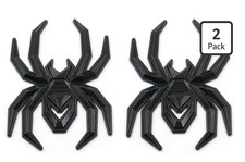 2Pcs Custom Black Spider Emblems - Left Right Car Badges for Universal Use