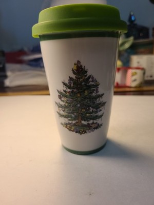 Spode Christmas Tree Ceramic Coffee Mug With Lid