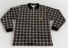 Vintage 80s Burberrys Golden Embroidered Logo Rugby Shirt XL Nova Check Rare