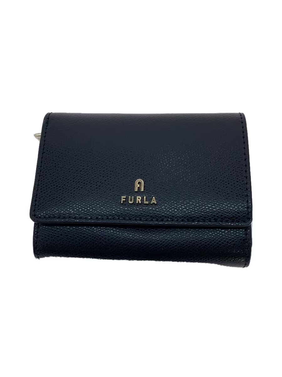 FURLA Bi-fold Wallet Leather BLK Women's