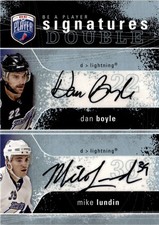 2007-08 Upper Deck Be a Player #2S-BL Dan Boyle / Mike Lundin Dual Auto