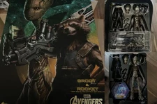 Hot Toys MMS476 Infinity War Groot Rocket 1/6 Scale Figure Used Rare Japan