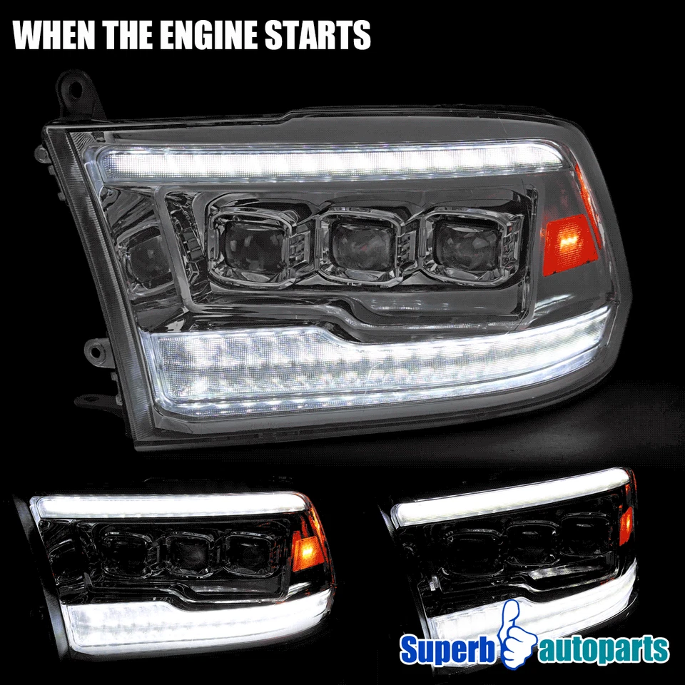 Fits 2009-2018 Ram 1500 2500 Clear Switchback Dynamic LED Projector Headlights - Imagem 4 de 4