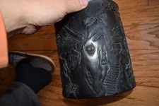 A Chinese zitan brush pot. 7.5 inches tall