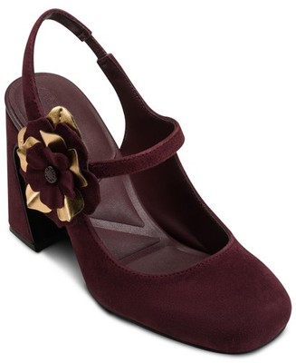 KARL LAGERFELD Women's Pierra Slingback Pump, Chocolate, 8.5 