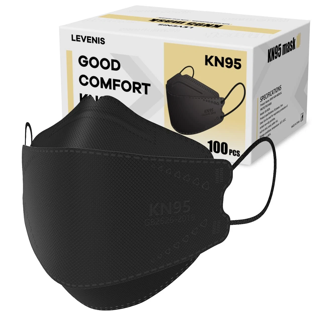 100 Pack KN95 Disposable Face Masks Respirators Breathable Comfortable