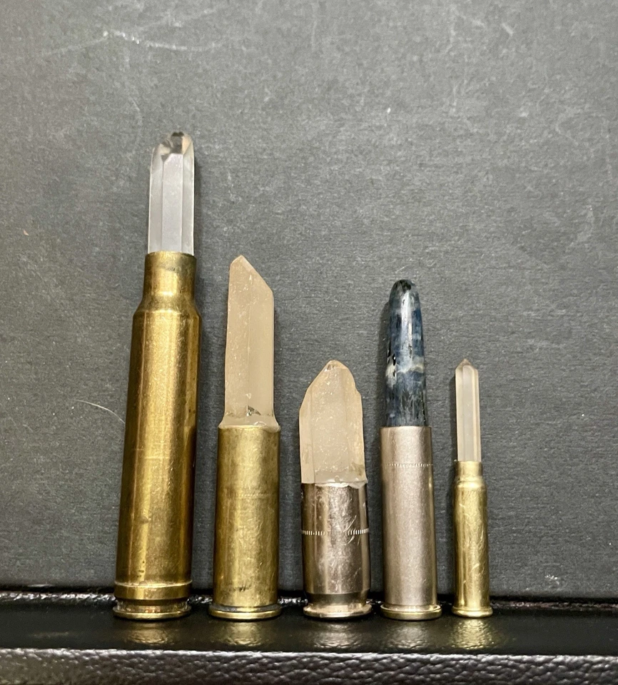 (5) Crystal Bullets for use in jewelry making Quartz & Epidote - Image 2 of 4