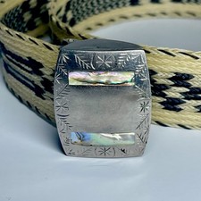 Vintage Abalone Shell Inlay Buckle Woven Horse Hair Belt 32.5  x 1.5  Rare