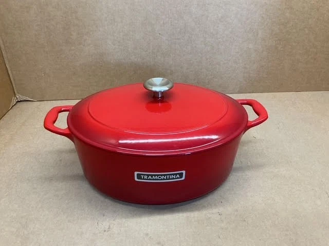 Tramontina Enameled Cast Iron 7-Quart Oval Dutch Oven - Red