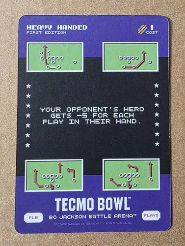 2026 Bo Jackson Battle Arena Tecmo Bowl `Heavy Handed` Play PL8 SSP Card