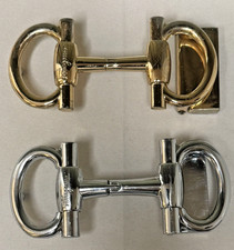 Salvatore Ferragamo Men  s Silver  Gold Tone Logo Clamp Belt Buckle