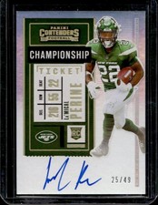 2020 Panini Contenders La Mical Perine RC Championship Ticket Auto #/49 Jets