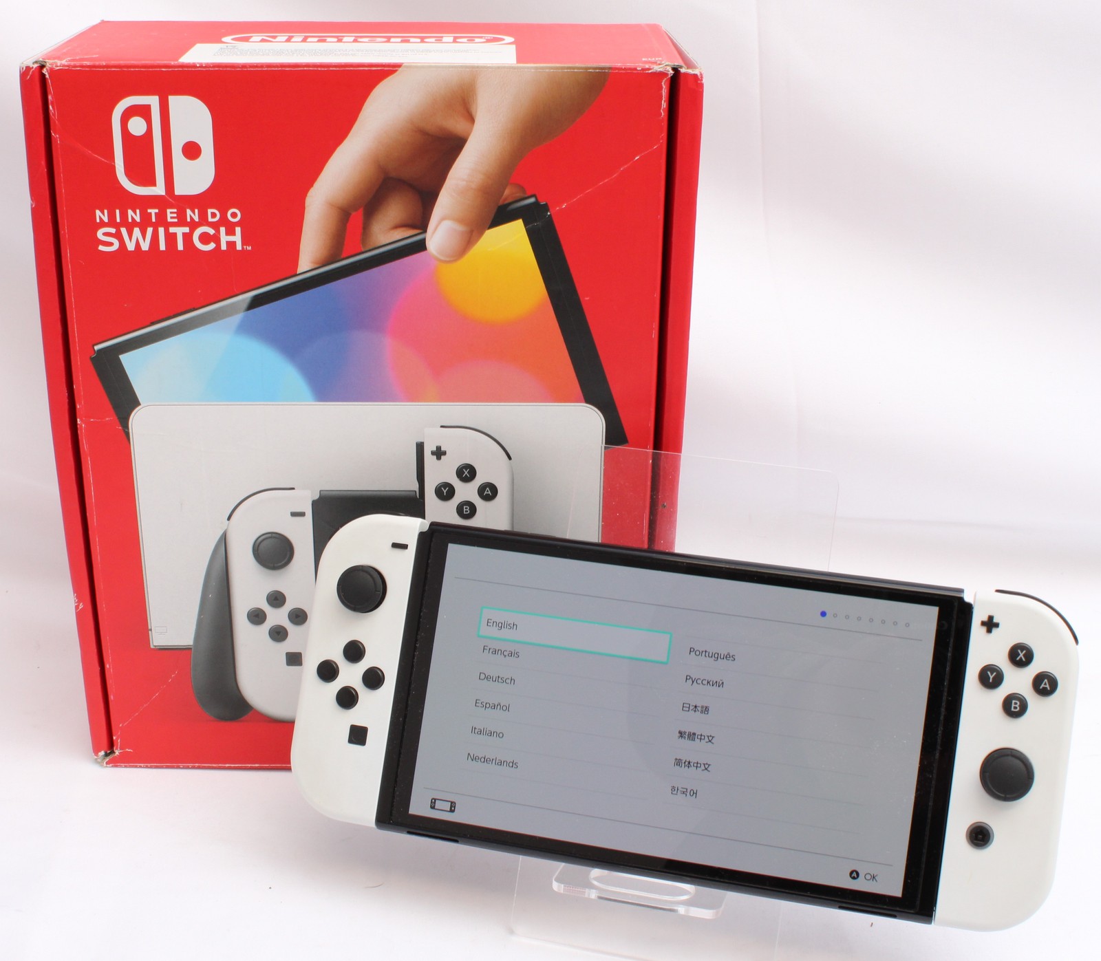 Nintendo Switch OLED 64GB Handheld Home Games Console - White (B+)