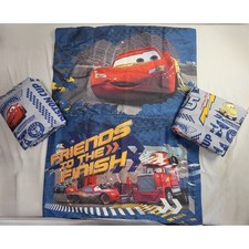 Disney Pixar Cars Bedding Set Lightning McQueen Piston Cup 4 Piece Full Siz Blue