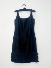 Vintage Victor Costa Taffeta Little Black Cocktail Dress Prom Formal Evening 10