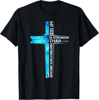 Christian Cross Ribbon Huntington's Disease Awareness Gift T-Shirt