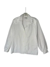 LAURA MAE Long Sleeve White Button Up Blouse Size 10