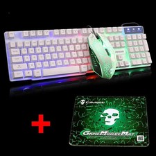 Teclado Y Mouse Inalambrico Gamer Set Croma Gaming Iluminacion Teclas Para Pc
