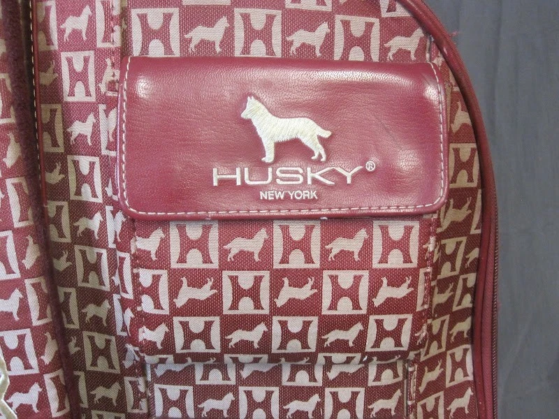 Vintage Husky New York 34" Golf Bag Red & Gold with Logos & Rain Cover - Image 3 of 4