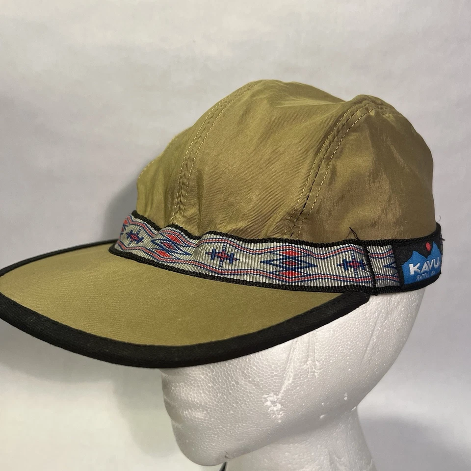 Vintage Kavu Seattle Hiking Hat Nylon Aztec Strap Cap Medium Multicolor Gorpcore - Imagem 2 de 4