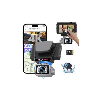 2026 AI Drive Assist 5G WiFi Dash Cam Front and Rear, UHD 4K+1080P, ADAS & GP...