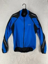 Gore Bike Wear Jacket Men's Medium Blue Phantom 2.0 Windstopper Cycling Zip Off*