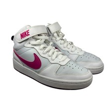 Nike Court Vision Mid White Pink Kids Basketball Shoes Sneakers Size 6.5 Girls