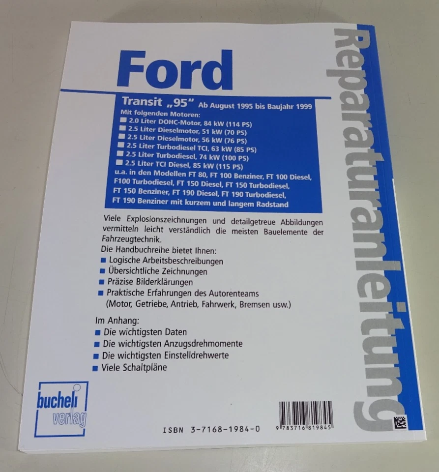 Manual De Reparación - Ford Transit '95 - Años De Fabricación 1995 A 1999 - Imagen 2 de 2