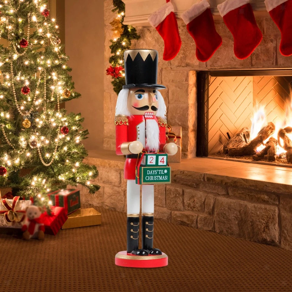 Wooden Nutcracker Soldier Christmas Party Decoration for Living Room Home - Image 4 of 4