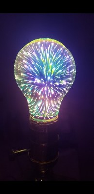 Colorful Firework LED Light Bulb 3D Indoor 110V  4W, 25,000 hrs. Standard Base