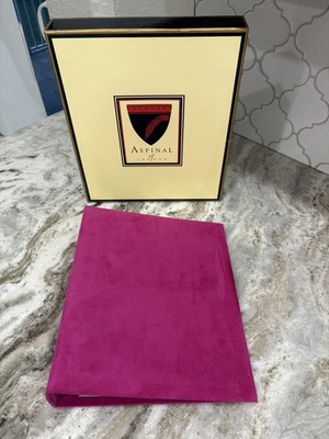 Aspinal of London Pink Fuchsia Suede Large Photograph Album Book Photo Binder 