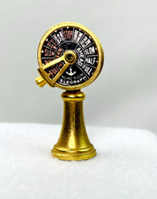 Vtg Miniature Brass Maritime Nautical Engine Room Telegraph 1.75 in Collectible