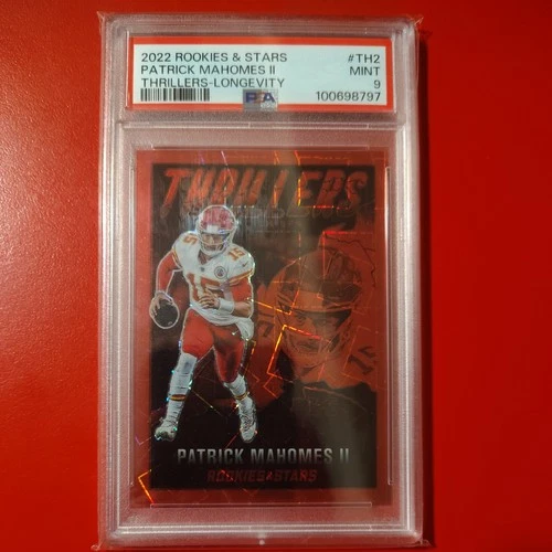 Patrick Mahomes II PSA 9 2022 Panini Rookies & Stars Thrillers /80 Longevity sp