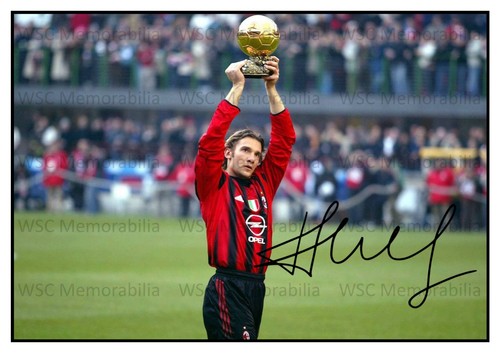 12583. Andriy Shevchen Signed Pictures A4 Prints Chelsea AC Milan Ukraine Kiev