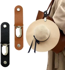 Hat Clip for  on Bag/Luggage, PU Leather Multifunctional Duckbill Clip, Outdoor 