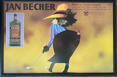 Vintage Jan Becher liqueur poster