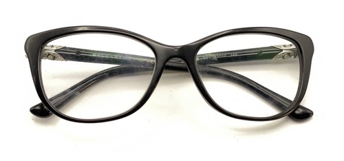 Bvlgari 4092-B 501 Black Silver Cat Eye Eyeglasses Frames 52-17 140 Italy Women - Picture 11 of 12