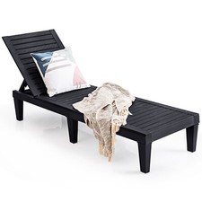 Outdoor Waterproof Chaise Lounge Chair Load 180kg with Adjustable Backrest Patio