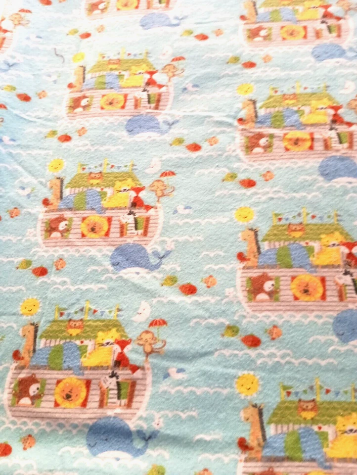 DE COLECCIÓN ARCA DE NOÉ AZUL HECHA CON CORAZÓN Y MANO POR LAURA MANTA DE CUNA DE BEBÉ TIRO Foto 2 de 4