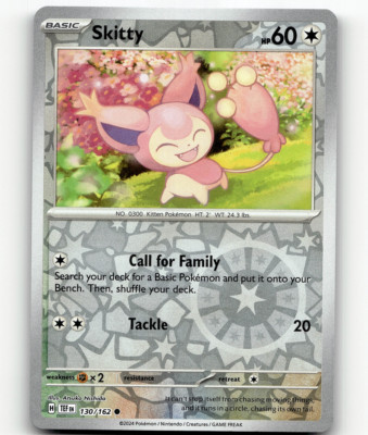 Reverse Holo - Skitty Pokemon • Common • 130/162 Temporal Forces | eBay