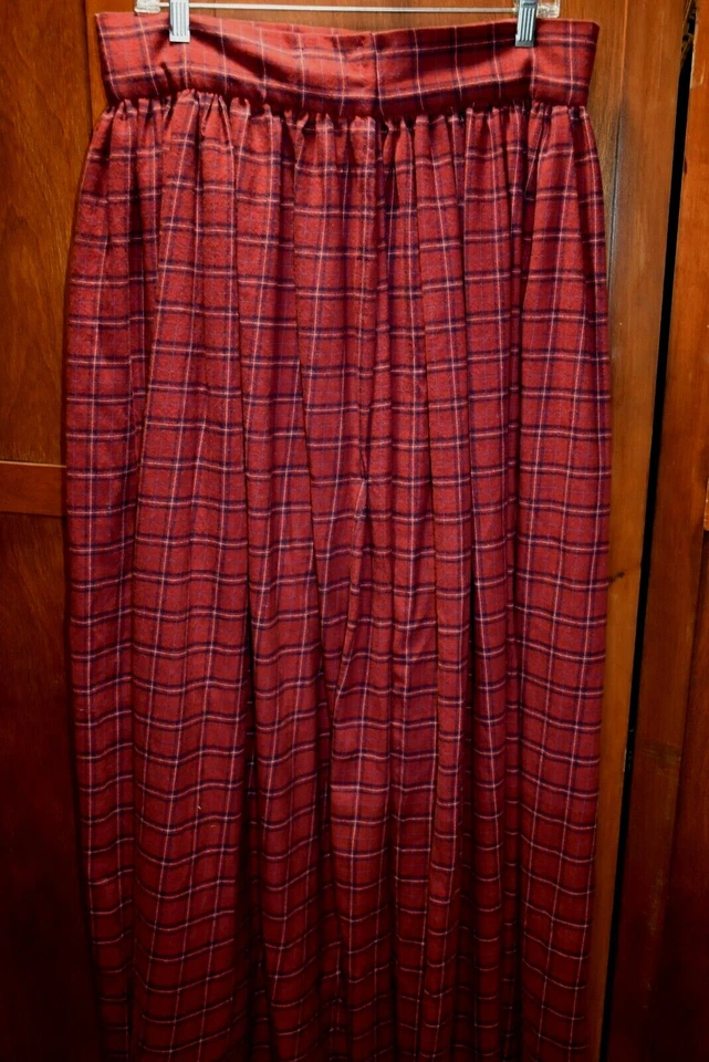 Falda Completa Franela Cuadros 34W Pioneer Frontier Victoriana Guerra Civil Siglo XIX Foto 3 de 4