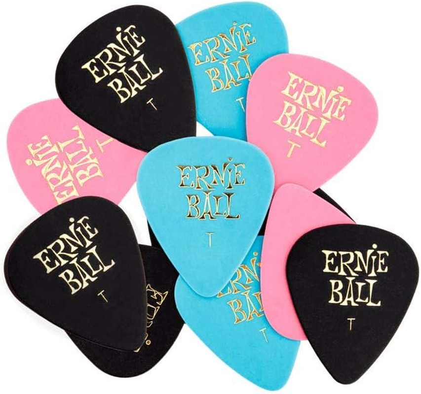 Ernie Ball Thin Guitar Picks 12-Pack in Assorted Colors P09176