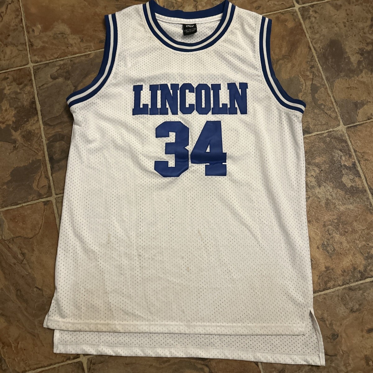 OGJ Jesus Shuttlesworth #34 Ray Allen Lincoln Sewn White Jersey He